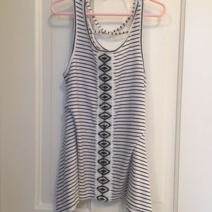 Black and white striped tank top